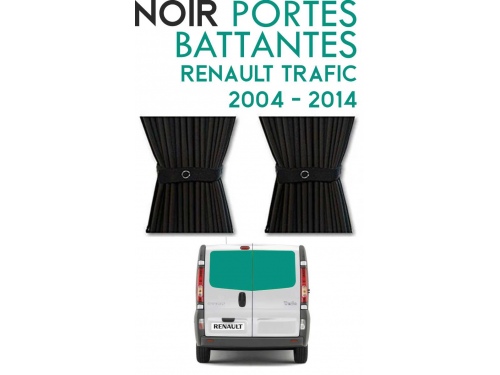 Portes battantes. Rideaux occultant noir sur rail pour Renault Trafic 2004-2014