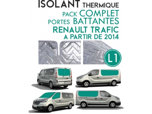 9 pièces - Portes Battantes Renault Trafic L1H1 - Kit isolant thermique aluminium