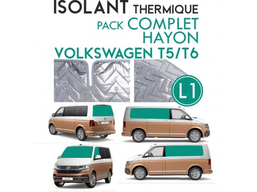 8 pièces - Hayon VW Transporter T5/T6 L1H1 - Kit isolant thermique aluminium