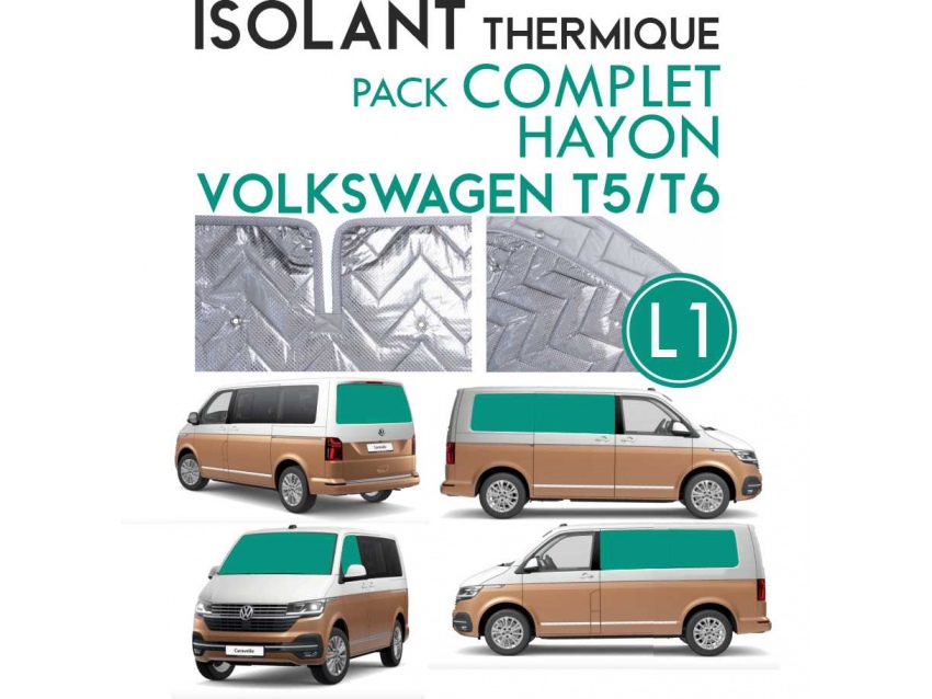 8 Pièces. Hayon. L1H1.ISOLANT OCCULTANT THERMIQUE ALUMINIUM VOLKSWAGEN TRANSPORTER T5 T6.