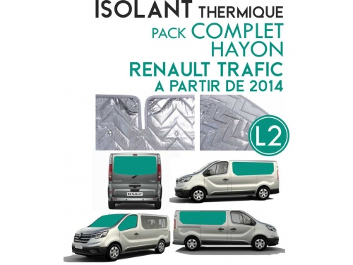 8 pièces - Hayon Renault Trafic L2H1 - Kit isolant thermique aluminium