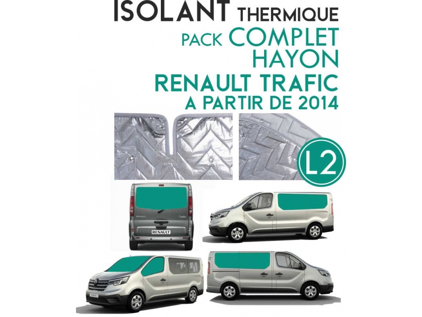 8 Pièces. Hayon. L2H1.ISOLANT OCCULTANT THERMIQUE ALUMINIUM RENAULT TRAFIC à partir de 2014