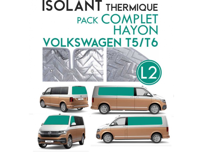 8 Pièces. Hayon. L2H1.ISOLANT OCCULTANT THERMIQUE ALUMINIUM VOLKSWAGEN TRANSPORTER T5 T6.