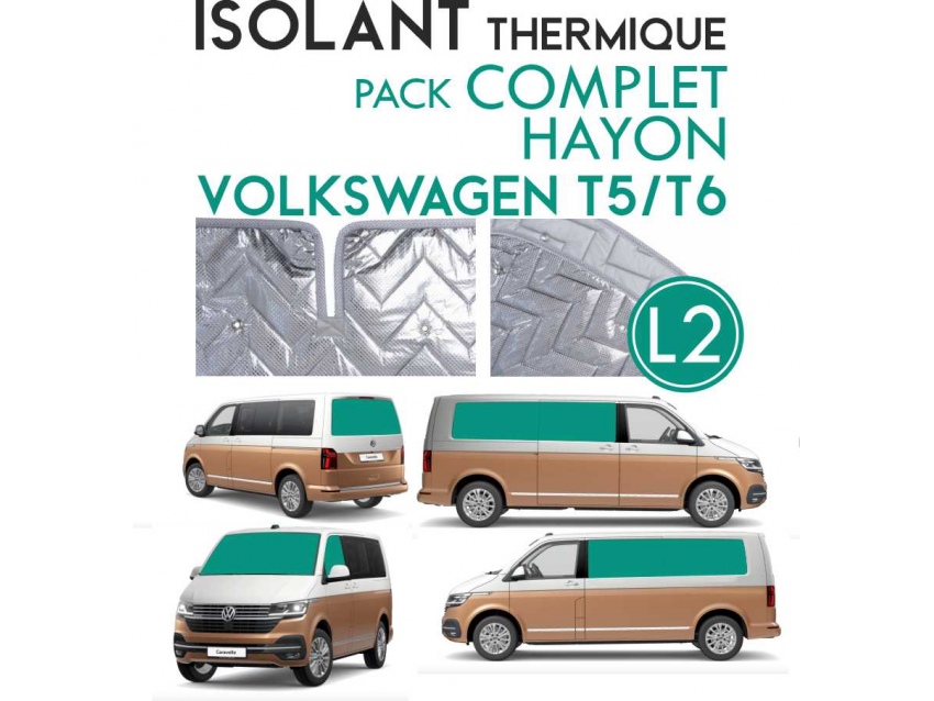 8 Pièces. Hayon. L2H1.ISOLANT OCCULTANT THERMIQUE ALUMINIUM VOLKSWAGEN  TRANSPORTER T5 T6.