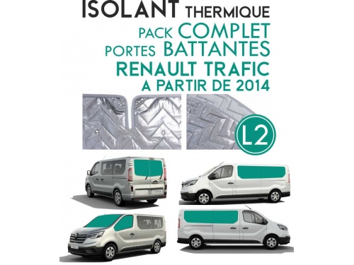 9 pièces - Portes Battantes Renault Trafic L2H1 - Kit isolant thermique aluminium