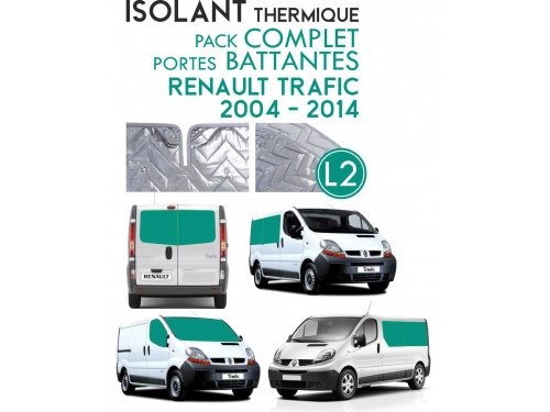 9 Pièces. Portes battantes. L2H1.ISOLANT OCCULTANT THERMIQUE ALUMINIUM RENAULT TRAFIC (2004-2014)