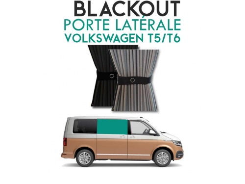 Porte latérale Droit. Rideaux occultant gris noir sur rail pour Volkswagen Transporter T5 T6