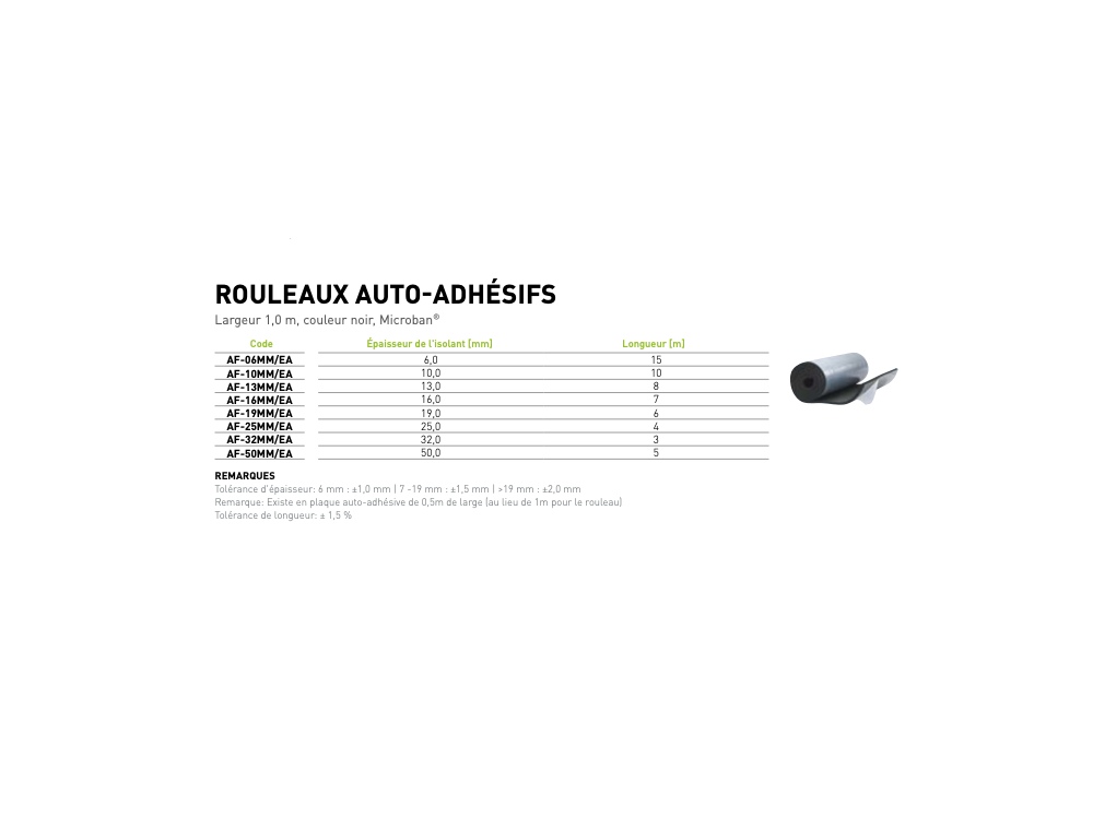 Armaflex 19 mm, plaque sur rouleau, auto-adhésif