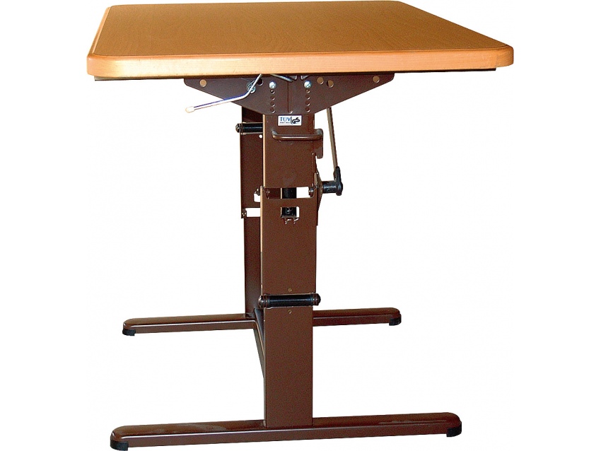 Pied de table marron avec piètement relevable, automatique - 75 cm