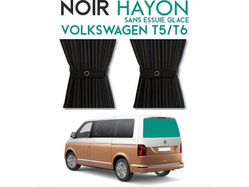 Hayon. Rideaux occultant noir sur rail pour Volkswagen Transporter T5 T6