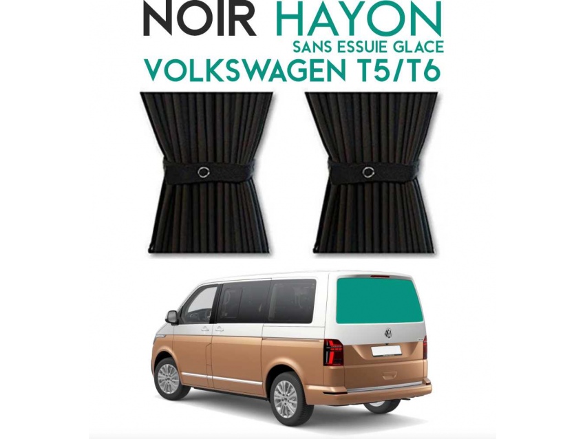 Hayon. Rideaux occultant noir sur rail pour Volkswagen Transporter T5 T6